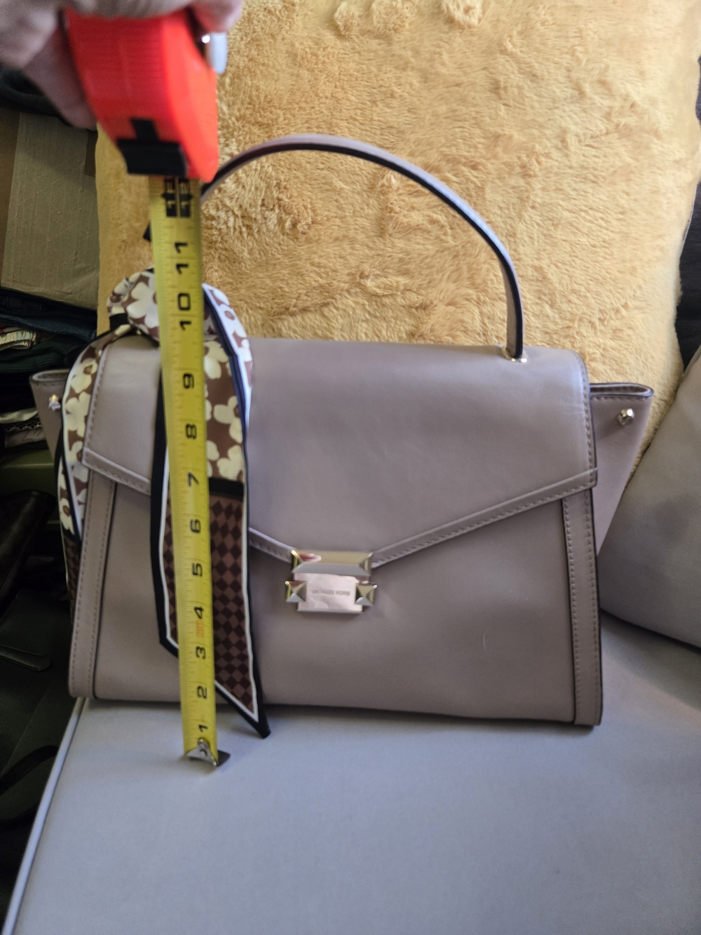 Michael Kors Taupe Leather Top-Handle Satchel - Picture 4 of 8